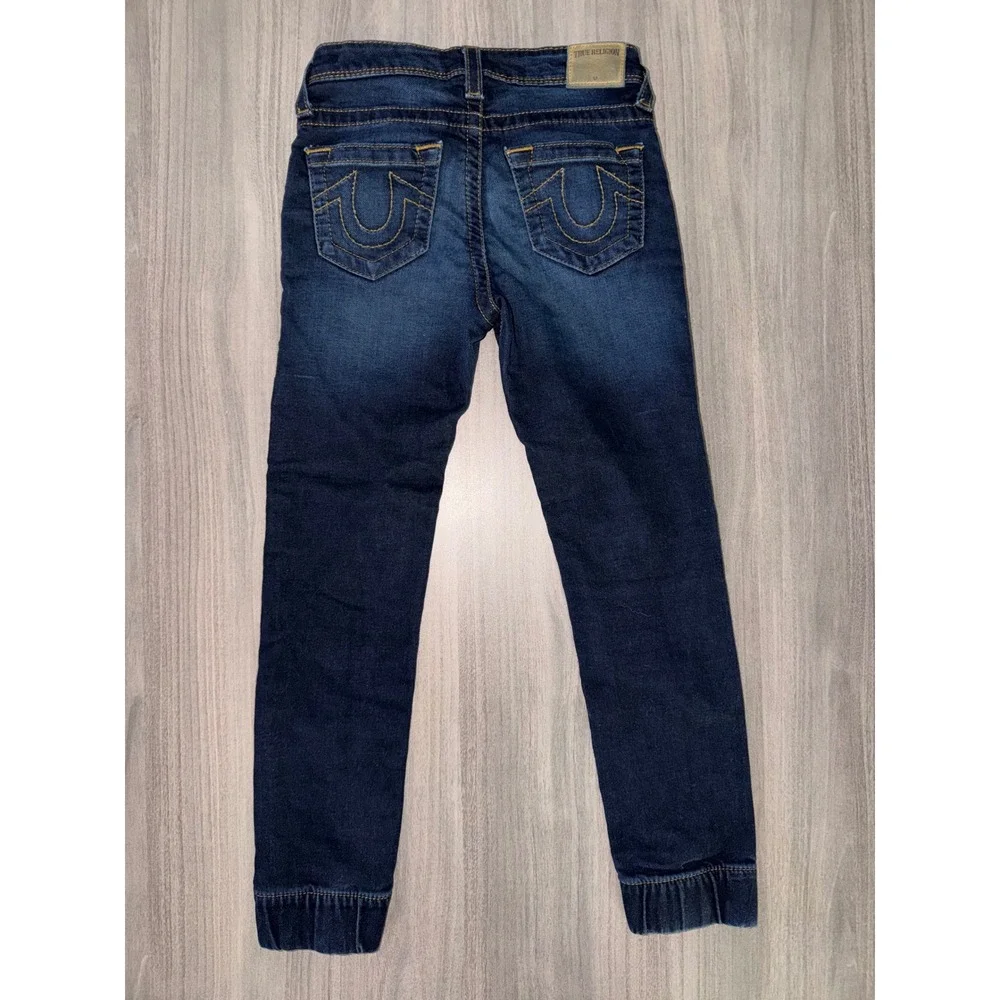 True Religion Kids Blue Denim Jogger Jeans Indigo Wash Horseshoe Pocket 8 A1